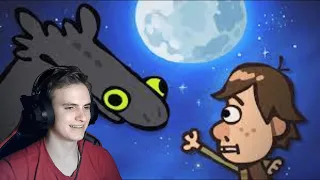 Реакция I КАК ПРИРУЧИТЬ ДРАКОНА НАСТОЯЩАЯ ВЕРСИЯ (Ultimate “How Train Your Dragon” Recap Cartoon) I