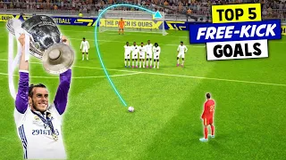 TOP 5 FREE-KICK GOALS ft. Neymar, Sneijder, Beckham | eFootball 2023 Mobile