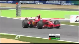 F1 France 2008 Q1   Felipe Massa & Raikkonen Battle Action