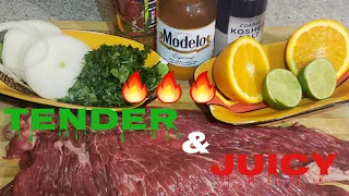 How to marinate carne asada (modelo beer)