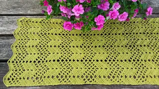 Crochet Chevron Table Runner / Scarf  Easy Pattern