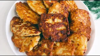 Невероятная Вкуснятина из Куриного филе!Нежные сочные  котлетки (оладьи)Быстрый Рецепт