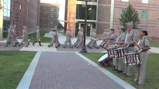 Miranda playing for evening formation.