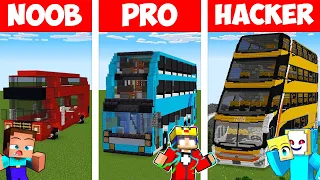 Minecraft NOOB vs PRO vs HACKER: BUS BAU CHALLENGE ⛏