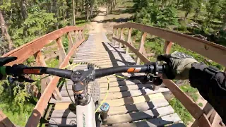 Spicy Chicken is a SUPER FAST Blue Trail that Anybody could ride! Trestle Bike Park High Speed Jumps