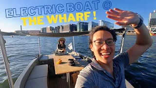 First time driving an ELECTRIC BOAT!! Private floating picnic boats from Float DC at the Wharf 🚤