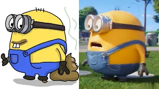 minions 2 the rise of gru drawing meme - young gru singing - minions animated movies 2022 meme