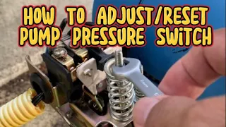 How to Adjust / Reset Pump Pressure Switch - DIY (Tagalog Version)