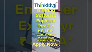 Thinkitive Off Campus Hiring | 8 LPA | Software Engineer #recruitment2023 #jobforfresher #thinkitive