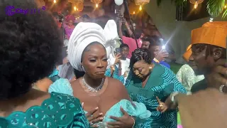 Ronke Oshodi Oke and Yemi Solade doing the Shalipoppi's Pluto dance at Ajosepo Movie Premiere