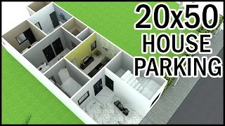 20'-0"x50'-0" 3D House Plan | 20x50 3D Home Design | Gopal Architecture