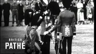 King Presents New Colours To The Irish Guards (1949)