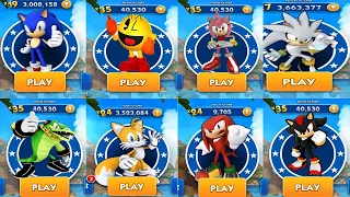 Sonic Dash All 52 Characters Unlocked - Movie Sonic Movie Knuckles Werehog Pacman Baby Sonic