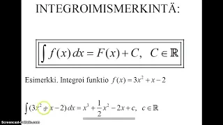 Integraalifunktion määritelmä