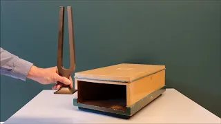 Vibrating Tuning Fork on a Sound Box