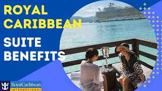 THE ROYAL CARIBBEAN SUITE BENEFITS | AMENITIES |SERVICES visual breakdown.