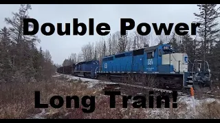 Double SD40-2 Power Building Super Long Train, w/ Short Chase South #trains #trainvideo #trainhorn