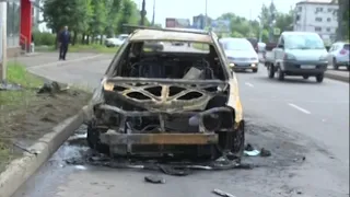 В Центре Братска сгорел автомобиль