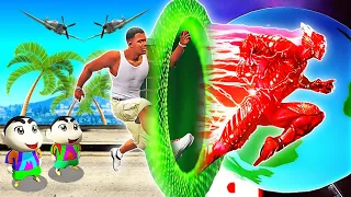 GTA 5 : Franklin Travels To Other World Through Portal in GTA 5 (Hindi) | GTA5 AVENGERS (GTA 5 mods)