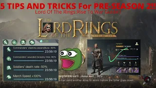 5 ADVANCED TIPS And TRICKS For SEASON 2!!! Lord Of The Rings: Rise To War Guide