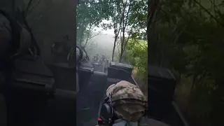 Ukrainian Special forces operating a ZU-23 anti aircraft gun on Russian positions 🇺🇦🔥 #ukraine