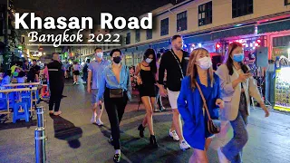 Bangkok Khaosan Road Friday night feat.Soi Rambuttri - 2022 Thailand 4K Travel Vlog