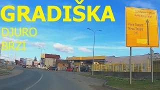 Transit Gradiška, Avde Ćuka Street, driving by car, February 2024