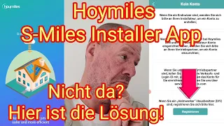 Konto erstellen nicht möglich? Hoymiles S-Miles Installer App für Balkonkraftwerk & Photovoltaik PV