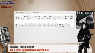 🎙 Gravity - John Mayer Vocal Backing Track with chords and lyrics