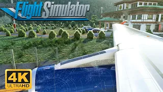 (4K) Microsoft Flight Simulator 2020 - MAXIMUM REALISM - MOST DANGEROUS AIRPORT- Paro- A319 Takeoff