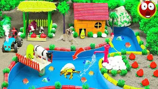 Unique DIY  Farm Diorama with house for cow, pig, fish pond | how to plant a carrots field # 34