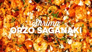 Shrimp Orzo With Feta and Tomatoes (Saganaki) | Supergolden Bakes