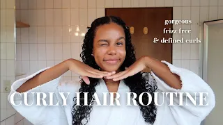 3B/3C CURLY HAIR ROUTINE | simple & quick WASH N GO that lasts A WEEK (beginner friendly)