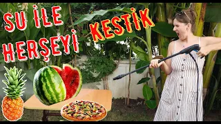 Basınçlı Suyla karpuz kesmek Elif ile Eğlenceli Video #EvdeKal #SendeOyna #SendeYap