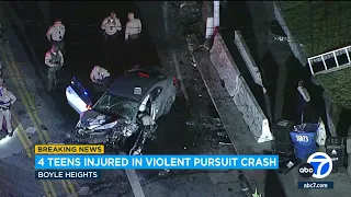4 juveniles injured in Boyle Heights crash after sheriff's chase