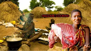 Hadza Tribe: How Women Cook Meat For Lunch. It Will Surprise You | african village life Part 2