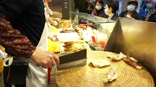 父子快刀手 斬料夠氣派 超視覺享受！#海南雞 #黃皮雞 #滷水鵝 Cutting chicken with a quick knife , super visual enjoyment!
