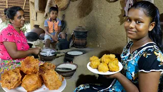 Rice flour Dosa and potato bonda can be easily made in wood stove. .village kitchen recipe