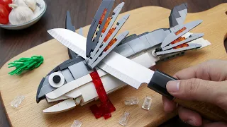 Catch & Cook a FLYING FISH | Amazing Cutting Skills | Lego Sea Food in real life ASMR