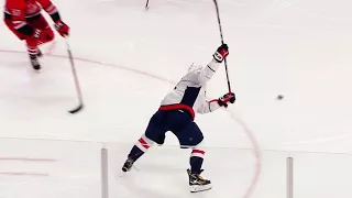 Alex Ovechkin rips power-play goal by Cam Ward for 28th of season