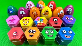 Rainbow Eggs: Digging up Numberblocks with CLAY in Hexagon Shapes Coloring! Satisfying ASMR Videos