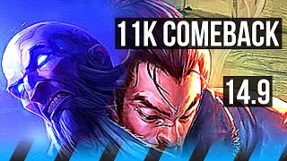 RYZE vs YASUO (MID) | 11k comeback, 41k DMG, Rank 15 Ryze | TR Master | 14.9