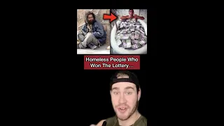HOMELESS PEOPLE WHO WON THE LOTTERY!! #Shorts