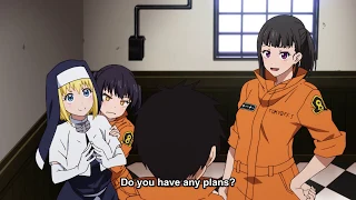Tamaki, Maki & Iris request Shinra to go out with them (Fire force - S2) - 1080p