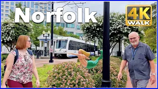 【4K】WALK Downtown NORFOLK Virginia USA 4k video Travel vlog