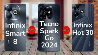 Infinix Smart 8 vs Tecno Spark Go 2024 vs Infinix Hot 30