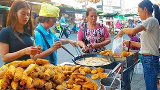 So Popular! Donut, Youtiao, Bun, Noodles, Beef, Sausage, Snacks, & More - Cambodian Street Food