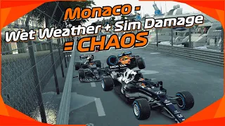 F1 2021 - Monaco with Wet Weather + Sim Damage = CHAOS