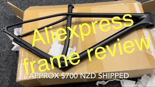 Aliexpress carbon mtb frame unboxing and review