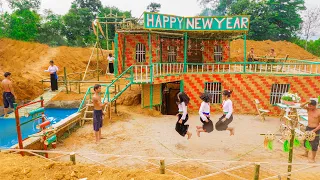 Build Modern House And Swimming Pool With Happy New Year Folk Games 2021